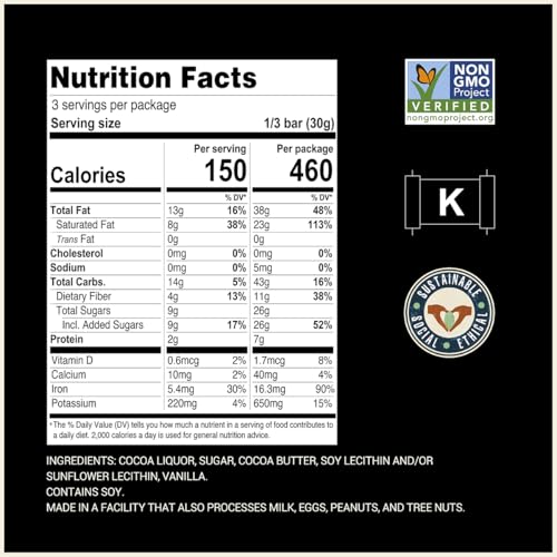 Chocolove Strong Dark Chocolate Bars | 70% Cocoa | Strong & Smooth Premium Dark Chocolate | Rainforest Alliance Certified, Non-GMO