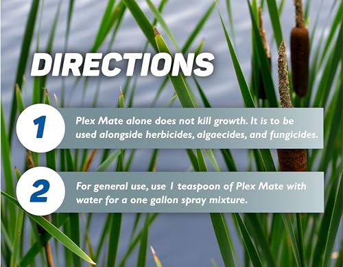 Plex Mate Aquatic Surfactant for Herbicides - 8 Ounces - Non-Ionic, Increase Product Coverage, Increase Product Penetration, Increase Product Effectiveness
