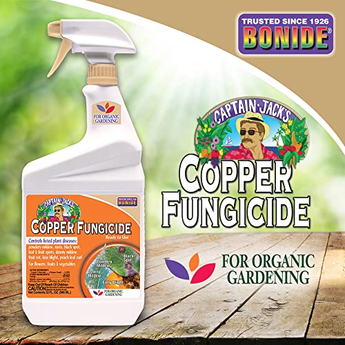 Bonide Captain Jack's Copper Fungicide, 32 oz Ready-to-Use Spray for Organic Gardening, Controls Common Diseases | For Organic Gardening, Controls Common Diseases on Plants