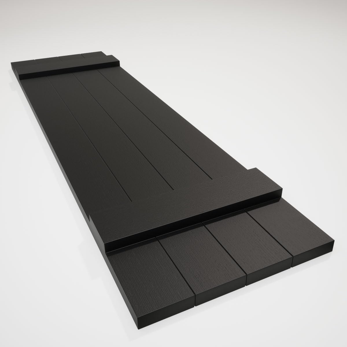 14"W x 59"H Lifetime Vinyl, Standard Four Board Joined, Board-n-Batten Shutters, w/Installation Shutter-Lok's & Matching Screws (Per Pair), Forest Green
