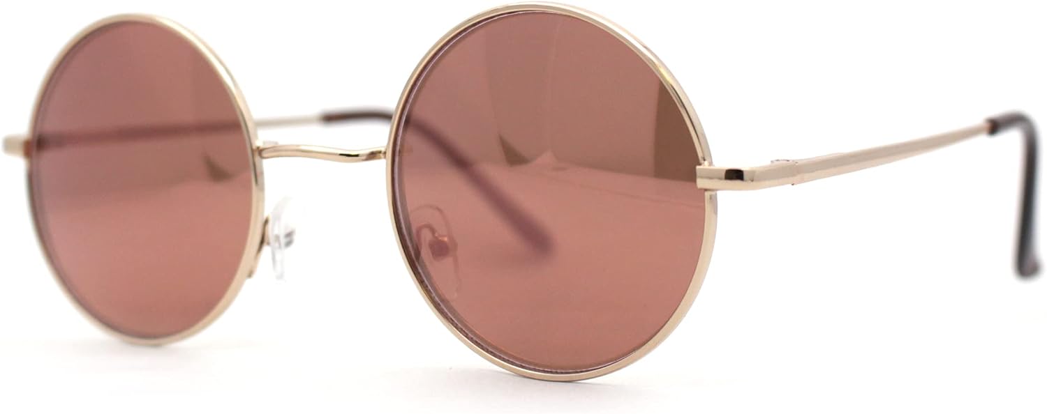 SA106 Reflective Color Mirrored Hippie Groove Round Circle Lens Retro Sunglasses