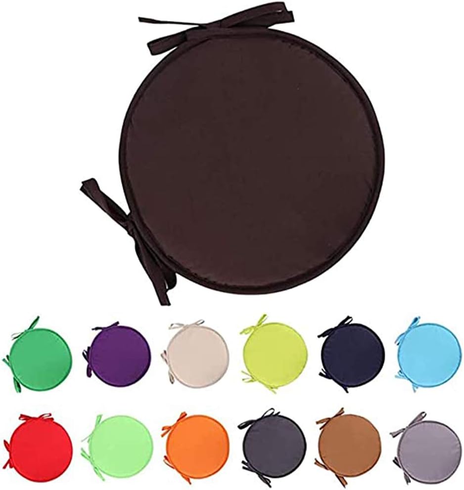 Indoor/Outdoor Chair Pads Round Seat Cushions Garden Patio Home Cushions - Diameter 38cm (2pcs,Red)