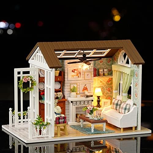 DIY Miniature House Kit with Furniture for Kids Teens Adults Aged 14+ | 1:24 Scale Wooden Mini Doll House Accessories Creative Room Book Nook(Forest Times)