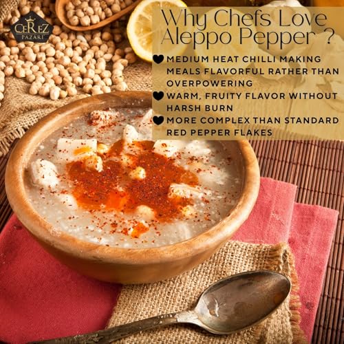 Cerez Pazari Aleppo Pepper Moderate Heat 150 gr | Crushed Turkish Red Chili Pepper-Aleppo Chili Flakes
