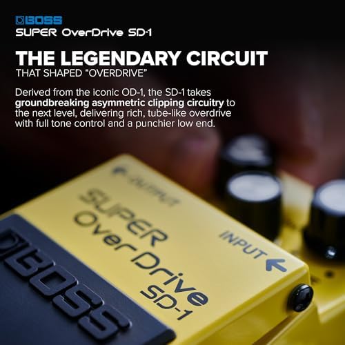 BOSS SD-1 SUPER Overdrive | Compact Overdrive Pedal | Genre-Defining Sound & Feel | Unique Clipping Circuitry Produces Tube-Like Characteristics | Dynamic Tone Options | Easy-To-Use Controls | Compact Overdrive Pedal. Genre-Defining Sound and Feel, Uniqu…