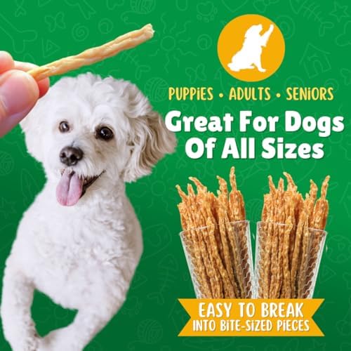 Chicken Jerky Straws Dog Treats – Chicken Sticks for Dogs Made and Sourced in The USA – Natural Single Ingredient Dehydrated Crunchy Treats for All Breeds – 28oz Bag