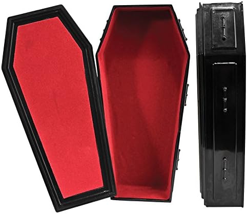 Black Coffin with Removable Lid for Wrestling Action Figures | Create Coffin Matches with a 9 Inch Black Coffin Featuring a Removable Lid and