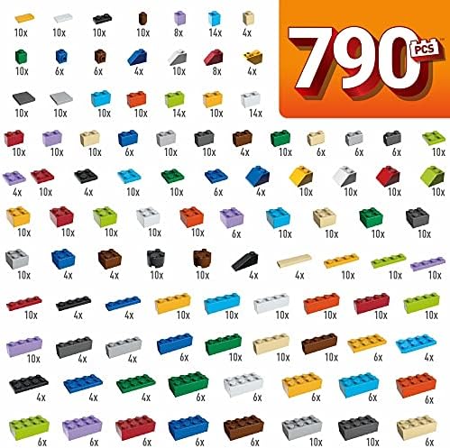 Mega Construx Open-Ended Play Brick Box for Ages 4+ (Building Toys for Creative Play - 790 Pieces), Multicolor (GJD24)