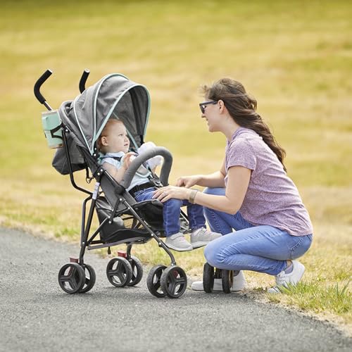 Dream On Me Vista Moonwalk Baby Stroller in Light Gray, Lightweight Infant Stroller with Compact Fold