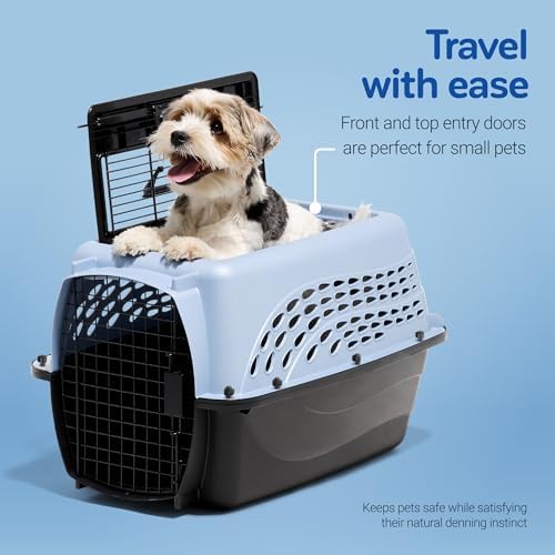 Petmate 2-Door Dog, Puppies & Cat Kennel, 19", White | Top & Front Loading, Made in USA, Extra Small