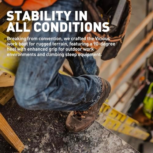 Danner Vicious Composite Toe Work Boots for Men, Waterproof, ASTM Approved | Composite Toe Boots for Men, For Electrical Hazard Work, Slip Resistant Grip, TPU Shank, Construction Boots