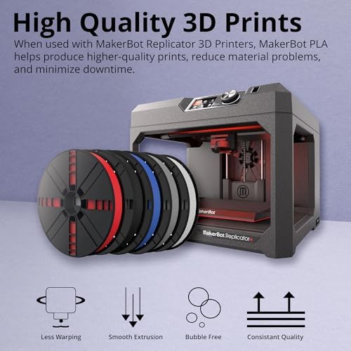 Makerbot Pla Filament 1.75mm Large Spool, 2 Lb, True White MP05780 (White) | For Replicator+, 5th Gen Printers