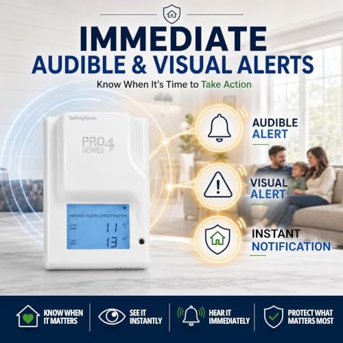 Safety Siren Pro Series 4 Plug-in Radon Detector for Home Basement