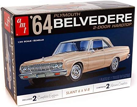 AMT - 1964 Plymouth Belvedere (w/Straight 6 Engine) 2T, 1:25 (AMT1188M), White