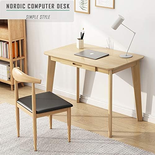 IOTXY Solid Wood Writing Desk - Home Office Laptop Computer Table, Walnut
