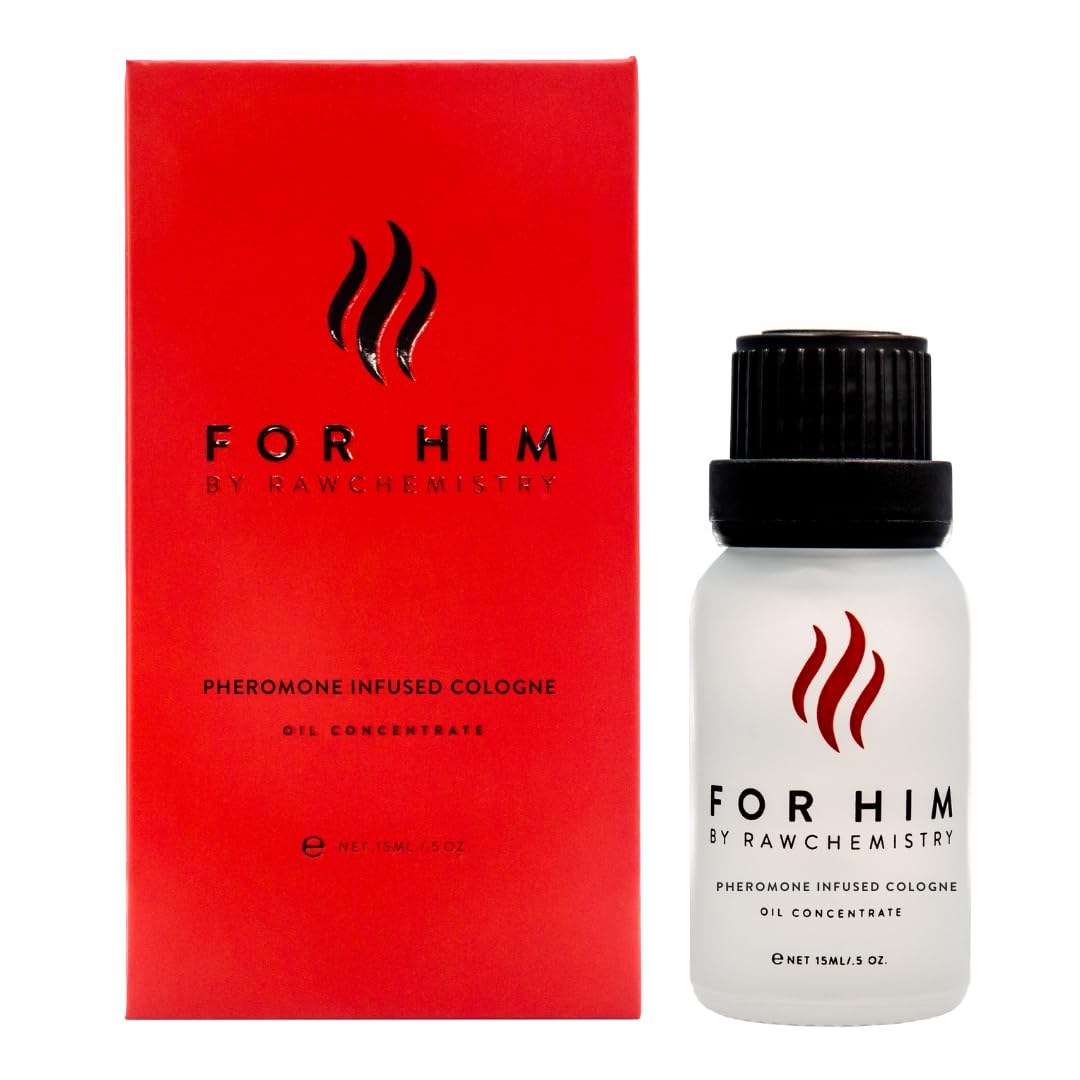 Pheromone Infused Cologne for Men - For Him 1 oz Spray by RawChemistry | Long Lasting Perfume for Men, Mens Body Spray, Premium Cologne Oil Notes, Fine Fragrances for Men, All Day Daily Use, 1 Oz