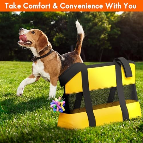 17" Soft Sided Cat and Dog Pet Carrier Bag for Travel with Bonus Toy Ball - Ideal and Compatible for Small Cats and Dogs - Versatile and TSA Airline