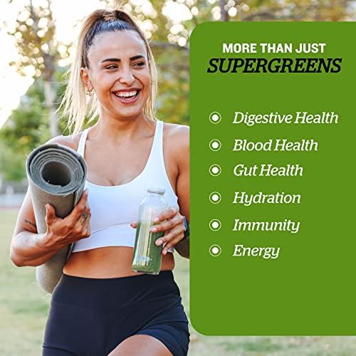 Sunfood Superfoods Organic Supergreens Blend - Greens Superfood Powder, Daily Green Juice Powder, Vegetable Smoothie Drink Mix with Chlorella, Spirulina, Alfalfa, Kale, & More - 8 oz Bag