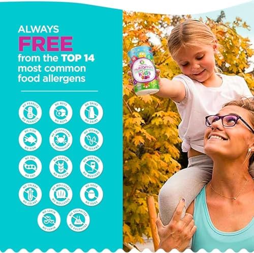 NUTRAMIN Sugar-Free Gummy Multivitamins for Kids, Allergen-Free, 90 Count