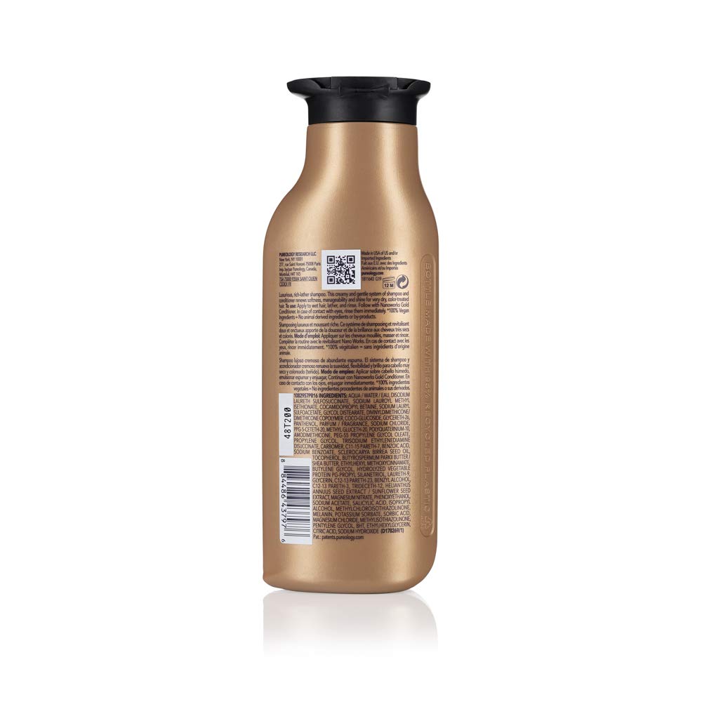 Pureology Nanoworks Gold Shampoo - For Very Dry and Color-Treated Hair, Renews Softness & Shine, Sulfate-Free