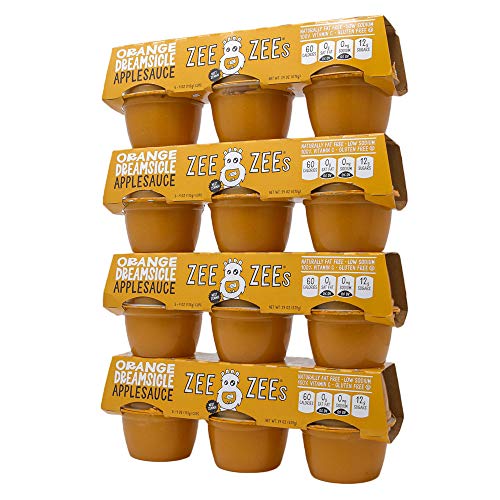Zee Zees Mango Peach Applesauce Cups, Unsweetened, All Natural, No Sugar Added, 4 oz Cups, 24 pack