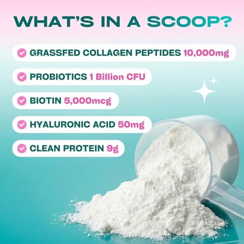 GOBIOTIX Collagen Peptides Powder with Probiotics, Biotin & Hyaluronic Acid - Hydrolyzed Collagen Supplement for Women - Hair Skin Nails