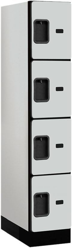 Salsbury Industries Four Tier Designer Wood Locker, Mahogany, 6' 3" x 18"