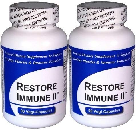Restore Immune II (2-Pack contains a total of 180 capsules) CONTAINS NO "Beef Bovine Gelatin Capsules" or Common Fillers like Silicon Dioxide or