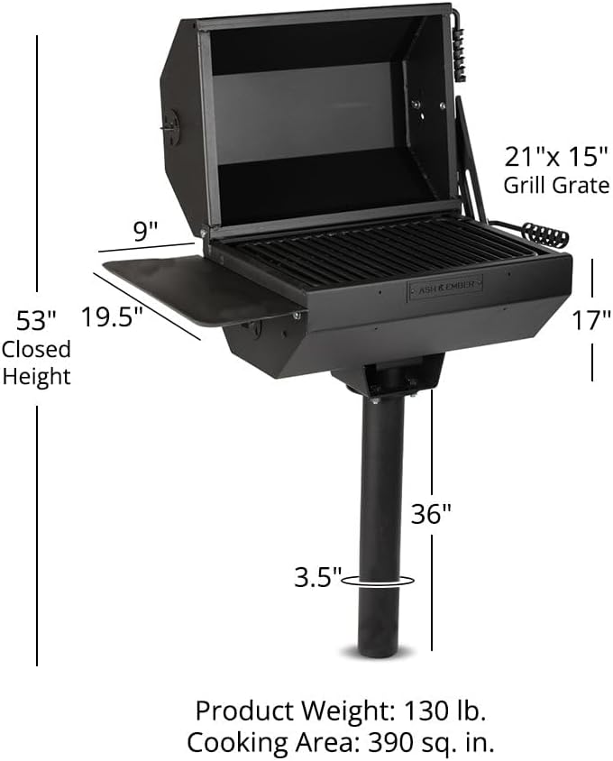 Titan Great Outdoors Ash & Ember Park-Style Charcoal Grill & Smoker