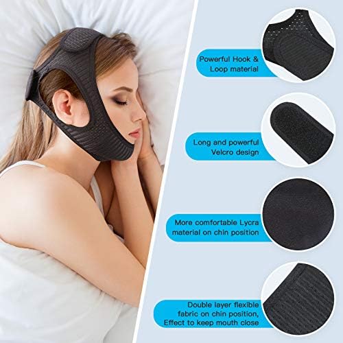 Vosaro Anti Snoring Chin Strap for Men & Women, Black