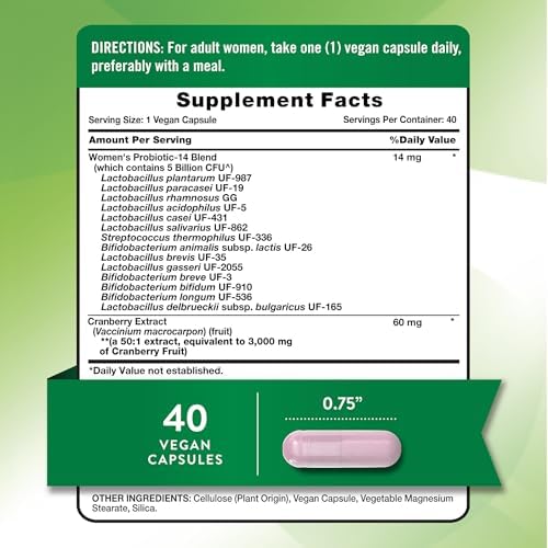 Nature's Truth Probiotics for Women | 5 Billion CFUs Daily