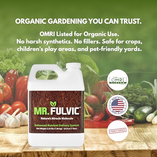 Mr. Fulvic Organic Fulvic Acid for Plants | Liquid Humic Soil Amendment & Nutrient Enhancer | Boosts Root Growth, Yield & Plant Health | Hydroponics