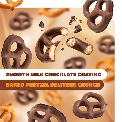 Milk Chocolate Pretzels, Sweet & Salty Snack - 5 Lb Pack | Chocolate-Covered Pretzels for Office Bowls, Snacking, and Gifting