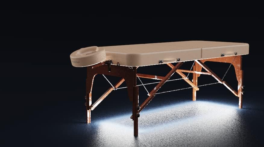 Master Massage Newport Portable Massage Table Package with Denser 2.5" Cushion, Walnut Stained Hardwood, Steel Support Cables, Pillows & Accessories, Royal Blue, 30"