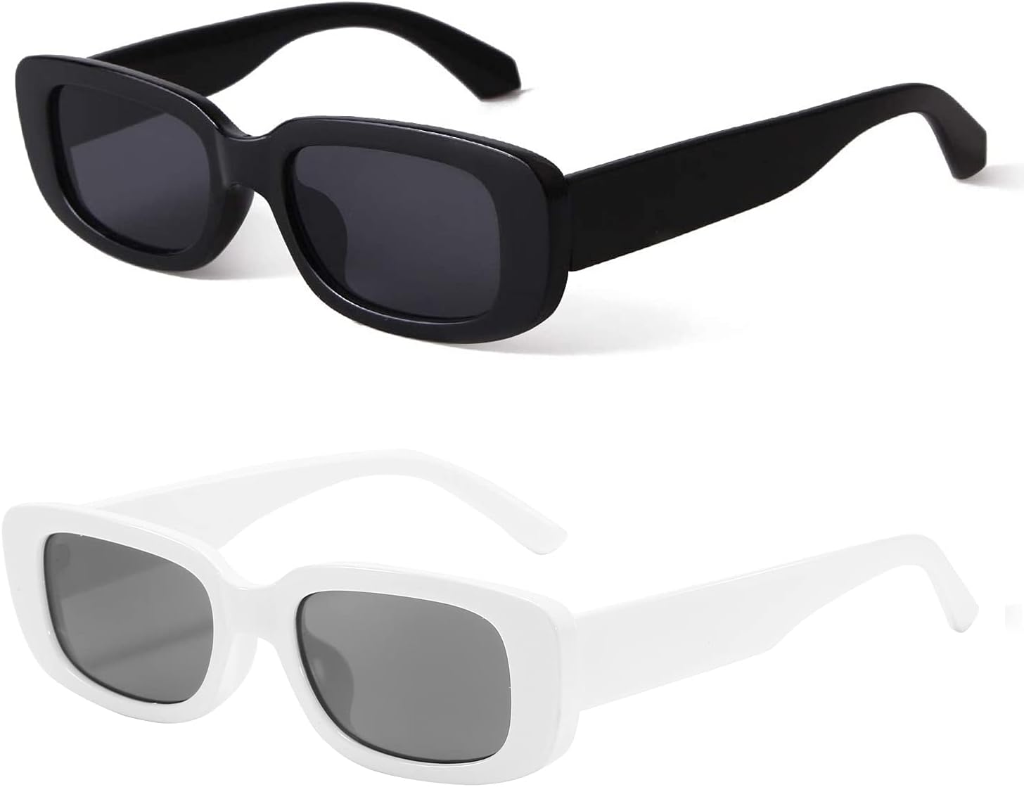 BUTABY Rectangle Sunglasses for Women Retro Driving Glasses 90’s Vintage Fashion Narrow Square Frame UV400 Protection