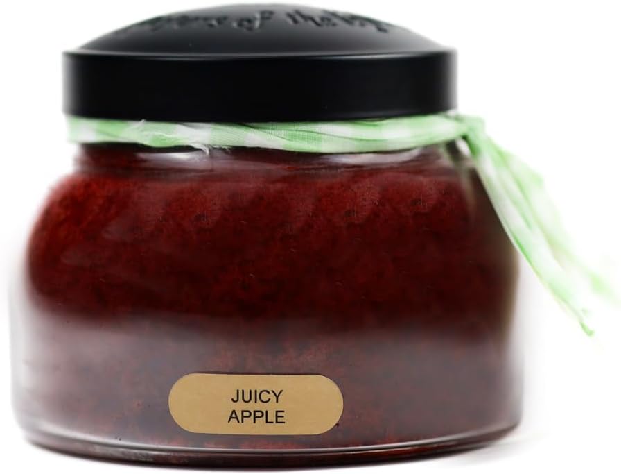 A Cheerful Giver - Juicy Apple - 34oz Papa Scented Candle Jar with Lid - Keepers of the Light - 155 Hours of Burn Time, Gift for Women, Red | Long Lasting Aromatherapy Candle with up to 155 Hours of Burn Time - Gift Ready (34oz)