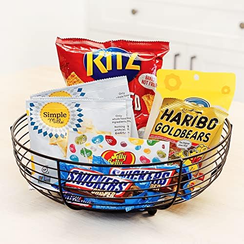 CAXXA Countertop Fruit Bowl, Wire Basket for Fruits, Breads, Vegetables,Snacks, Black