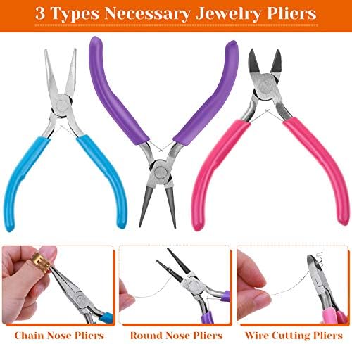 PAXCOO Jewelry Making Supplies Kit, Jewelry Making Kit with Jewelry Making Tools, Jewelry Wires and Jewelry Findings for Jewelry Making