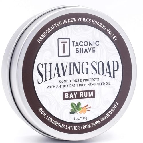Taconic Lavender Natural Shaving Soap Puck, Rich Lather | Calming lavender aroma pairs with moisturizing natural oils to build rich protective lather for a comfortable wet shave.