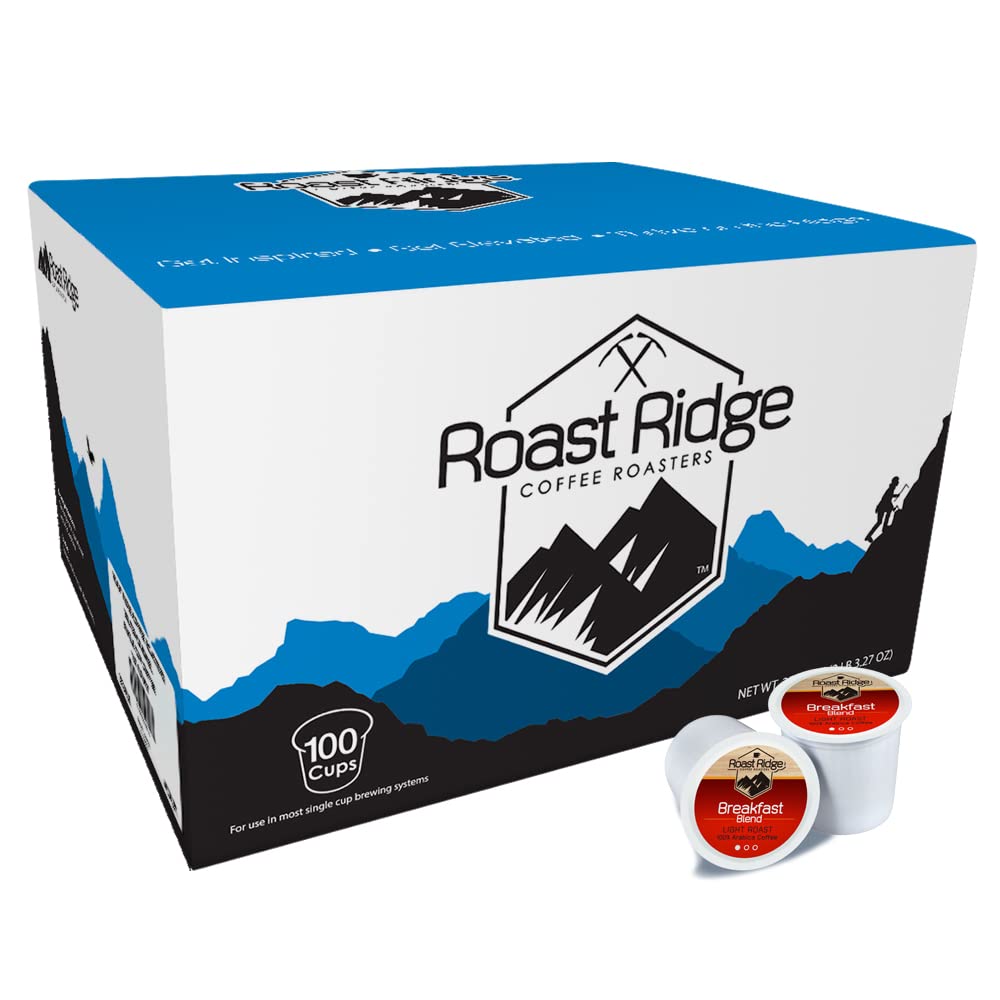 Roast Ridge Single Serve Coffee Pods for Keurig K-Cup Brewers, Variety Pack, Light Roast, Medium Roast, Dark Roast, 100 Count (25 Each: Breakfast Blend, Donut Shop, French Roast, Colombian)