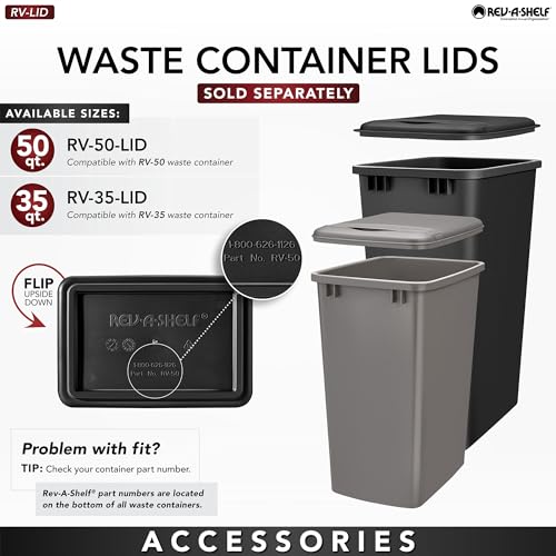 Rev-A-Shelf Double Pullout Trash Can w/Soft-Close Slides, 14.5" Min Opening | Large Capacity Garbage/ Recycling Waste Bins for Under Kitchen Cabinets, Heavy Gauge Wire Construction, 4WC-18DM2