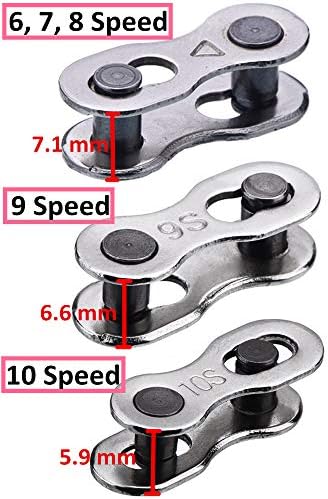 8 Pairs Bicycle Missing Link for 6, 7, 8, 9, 10 Speed Chain Master Link for Bicycle Chain Reusable Bike Parts, Silver