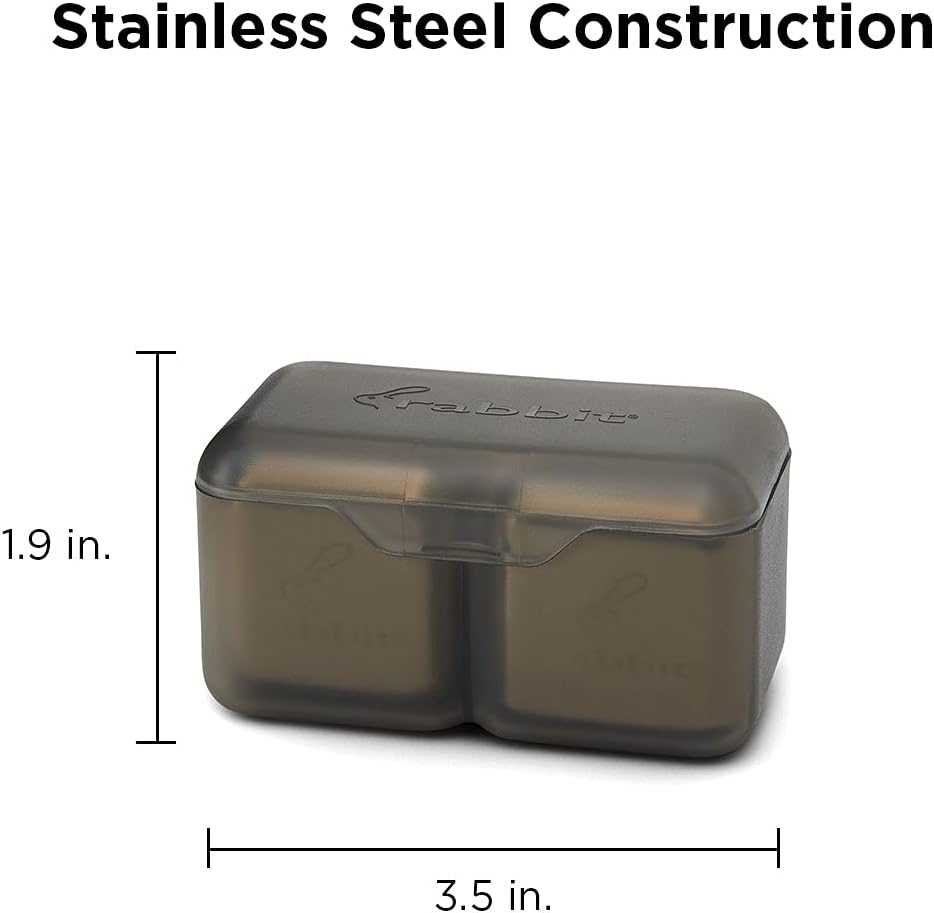 Rabbit Jumbo Chilling Stones - Premium Stainless Steel Whiskey Rocks for Chilling Fine Spirits and Beverages, Reusable Drink Cooling Stones with Storage Case | Large Reusable Stainless Steel Chillers for Whiskey, Bourbon, Scotch, Cocktails & Wine, Home B…