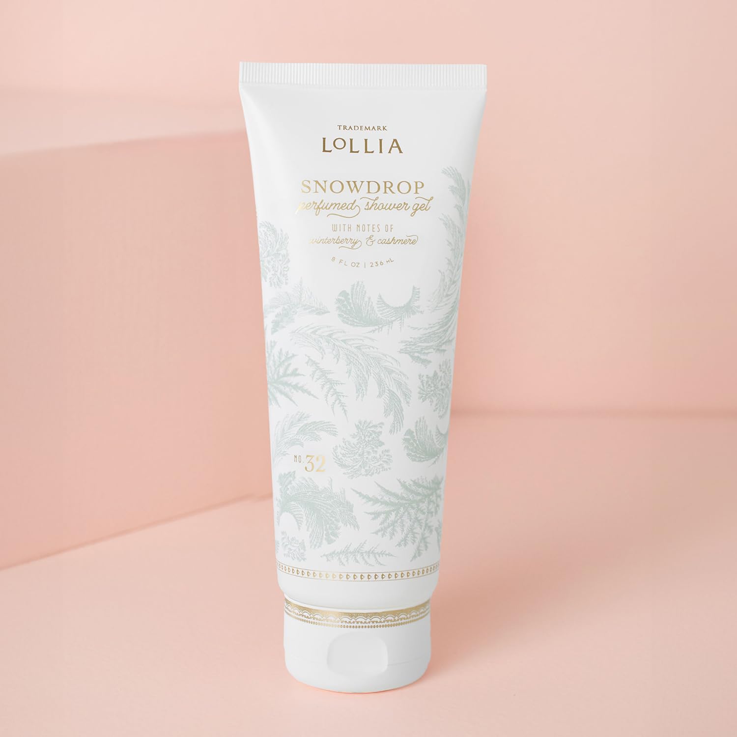 LOLLIA Wish Shower Gel, 8 fl oz, Vanilla Bean, Rice Flower, Jasmine Leaves, & Sugar Cane, Luxury Shea Moisture Hydrating Women's Body Wash, Delicate & Relaxing Scented Bath Soap for Self Care