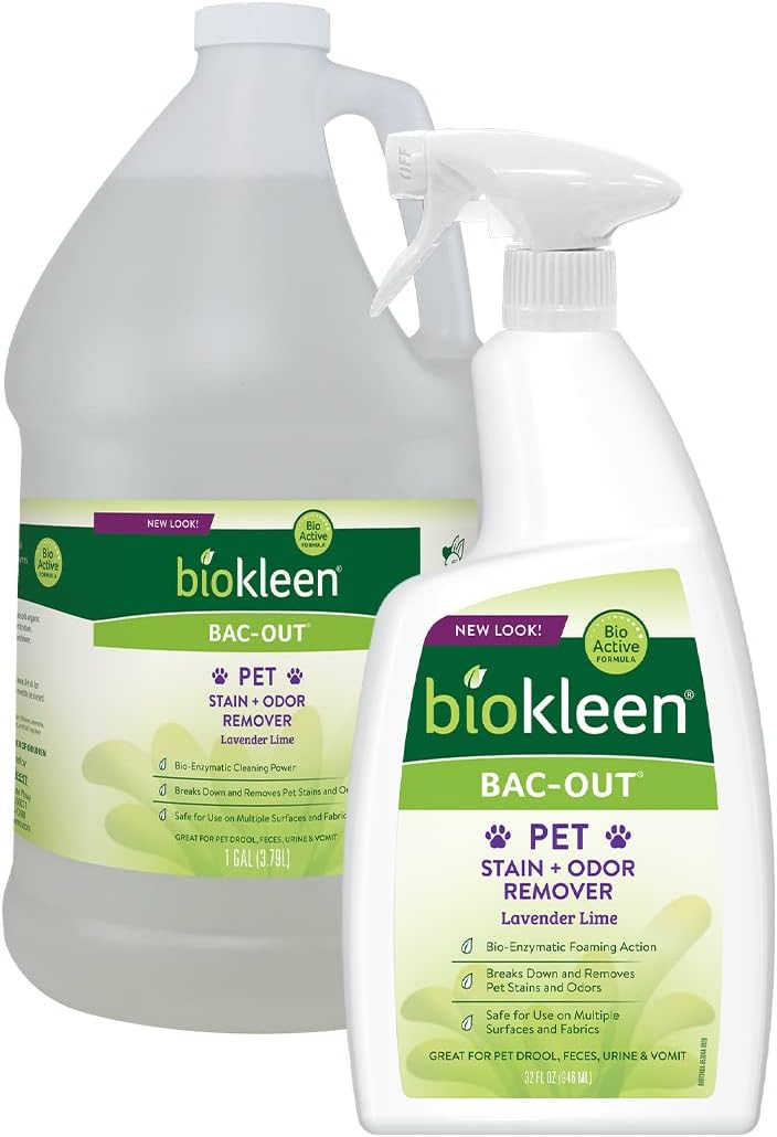 Biokleen Bac-Out Pet Stain Remover - Enzymatic, Natural, Plant-Based Destroys Stains & Odors, Safe for Surfaces & Fabrics