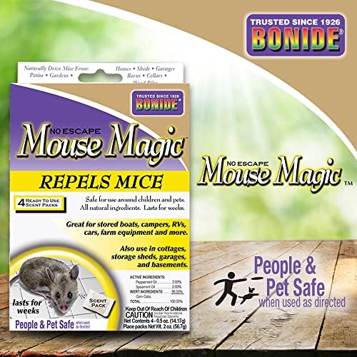 Bonide Mouse Magic Mouse Repellent Scent Packs, 4 Packs