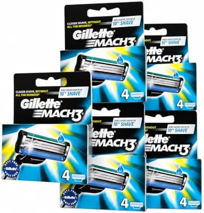 Gillette Mach 3 Razor Refill 20 Count (5 Pack of 4)