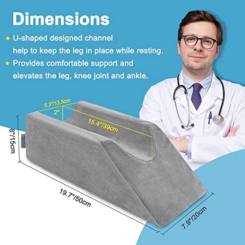 Leg Elevation Wedge Pillow Knee Foam for Sleeping Post Surgery Foot Leg Rest Pillows Knee Support Cushion Medical Elevated Pillow Leg Elevator Bed