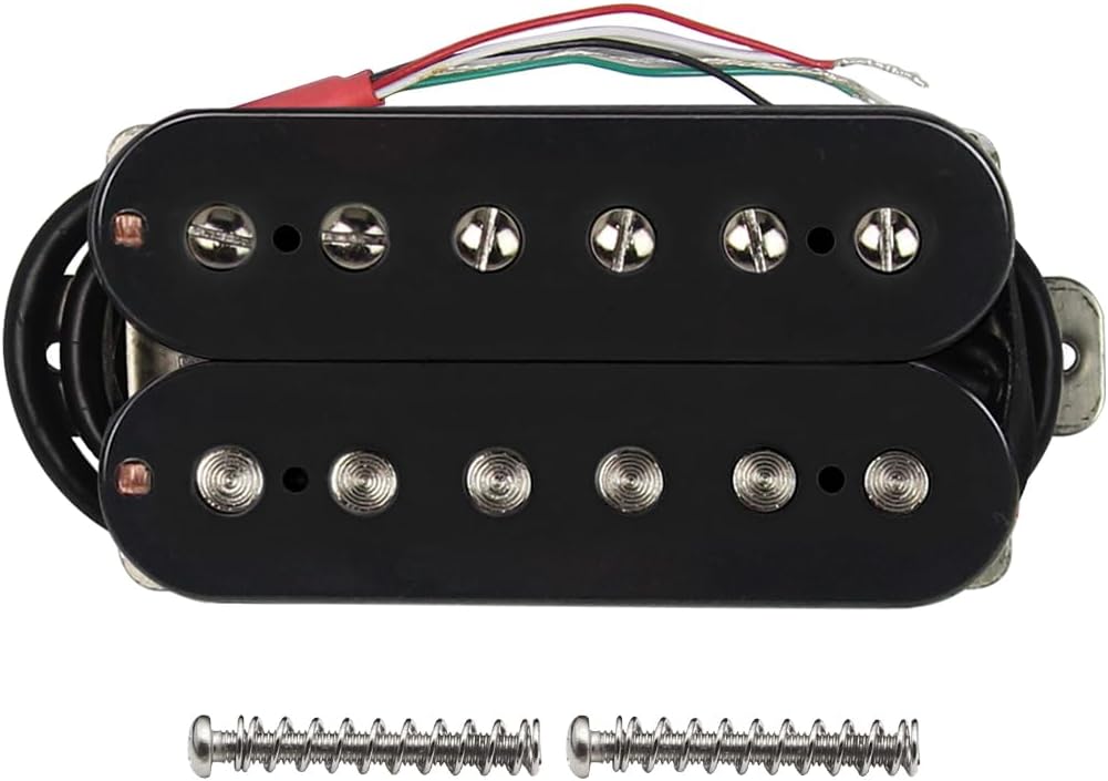 FLEOR Alnico 5 Guitar Pickup Double Coil Humbucker Pickups Neck and Bridge Set Black