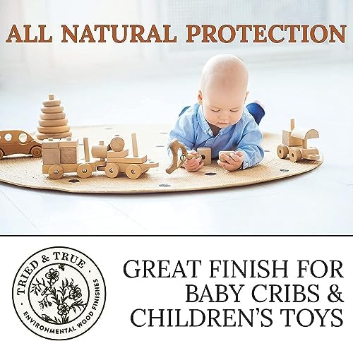 Tried & True Danish Oil, Pure Polymerized Linseed Oil Wood Finish, Pint | Ideal for Furniture, Rustic Pieces, & Priming Wood for Other Oil or Epoxy-Based Products, Food Safe, Simple, Fast Curing